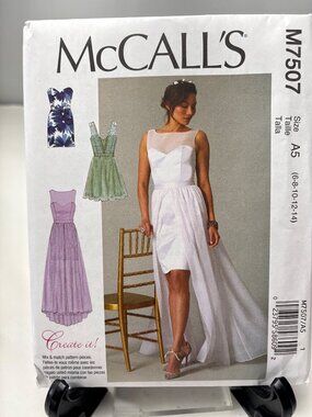 McCalls M7507 Misses Dress Sewing Pattern Size 6 8 10 12 14 Uncut 2016